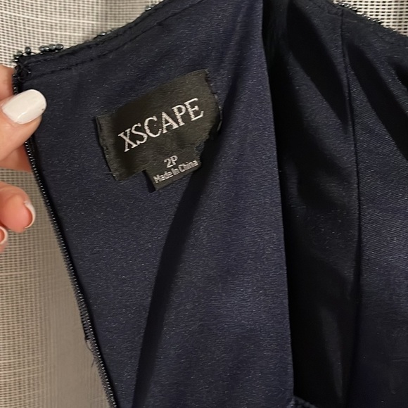 Xscape Beaded Cape Dress 2P - Picture 4 of 6